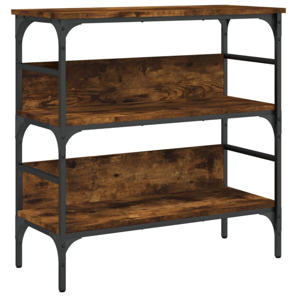 Smoked Oak Console Table 29.5x12.6x29.5 Inches - Narrow Entryway Table Engineered Wood
