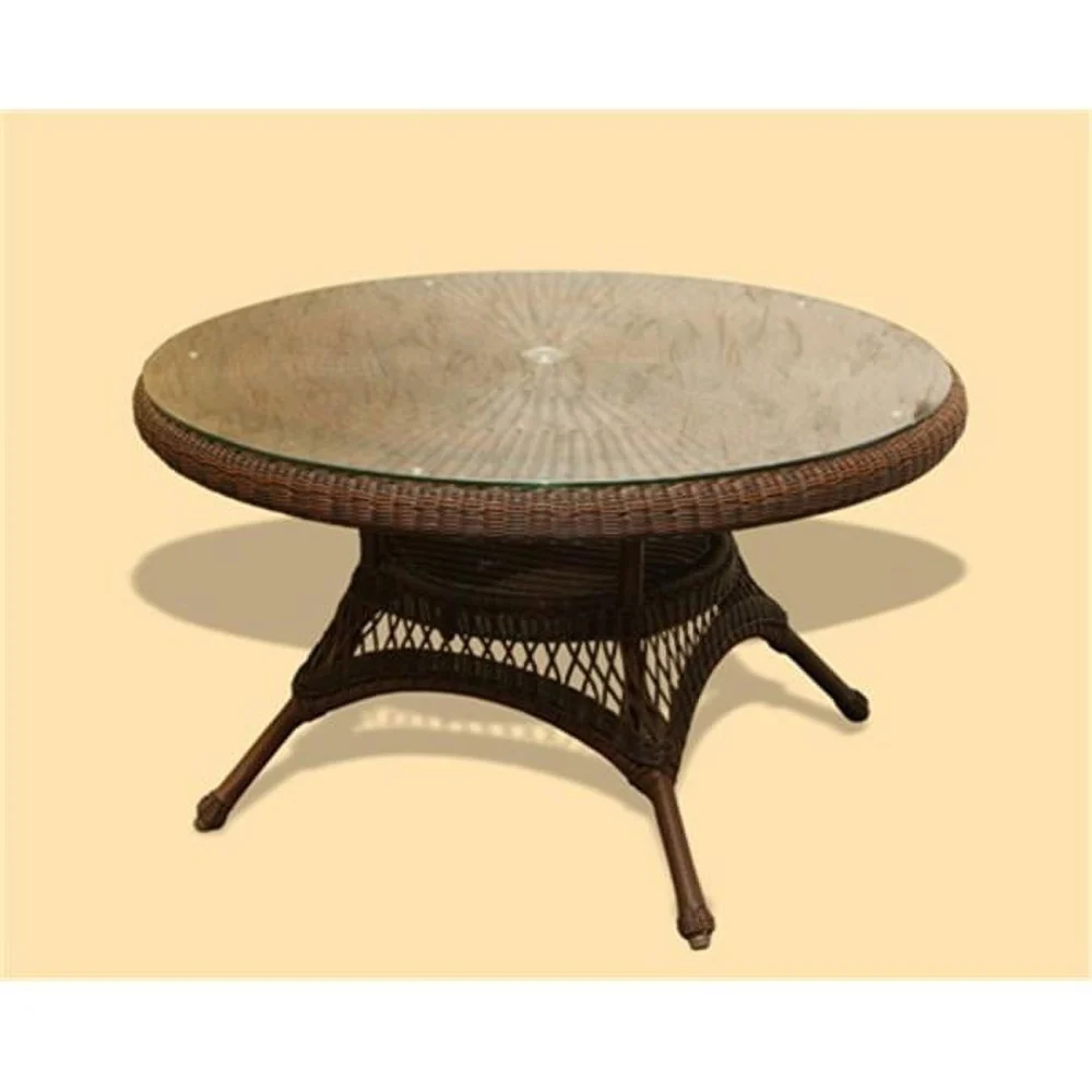 Sea Pines 42 in. Conversation Table in Java - Coastal Style Living Room Furniture