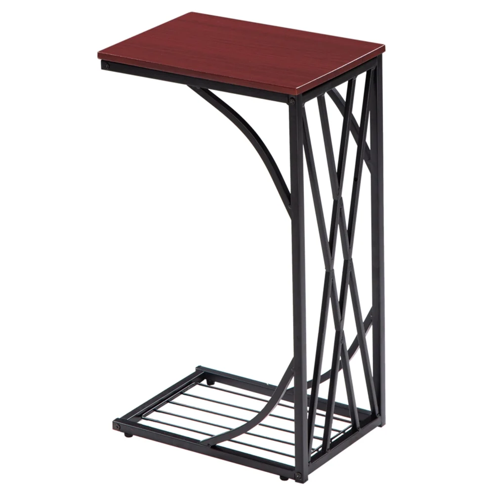Hassch C-Type Sofa Table Snack Side Table Coffee Tea End Table for Living Room or Bedroom