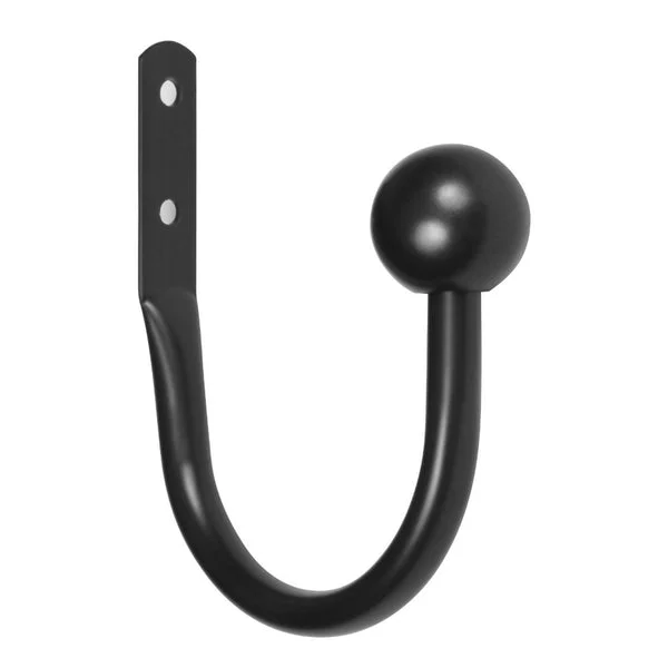 Kenney KN74983 Ball End Black Curtain Hold Backs 2-Pack