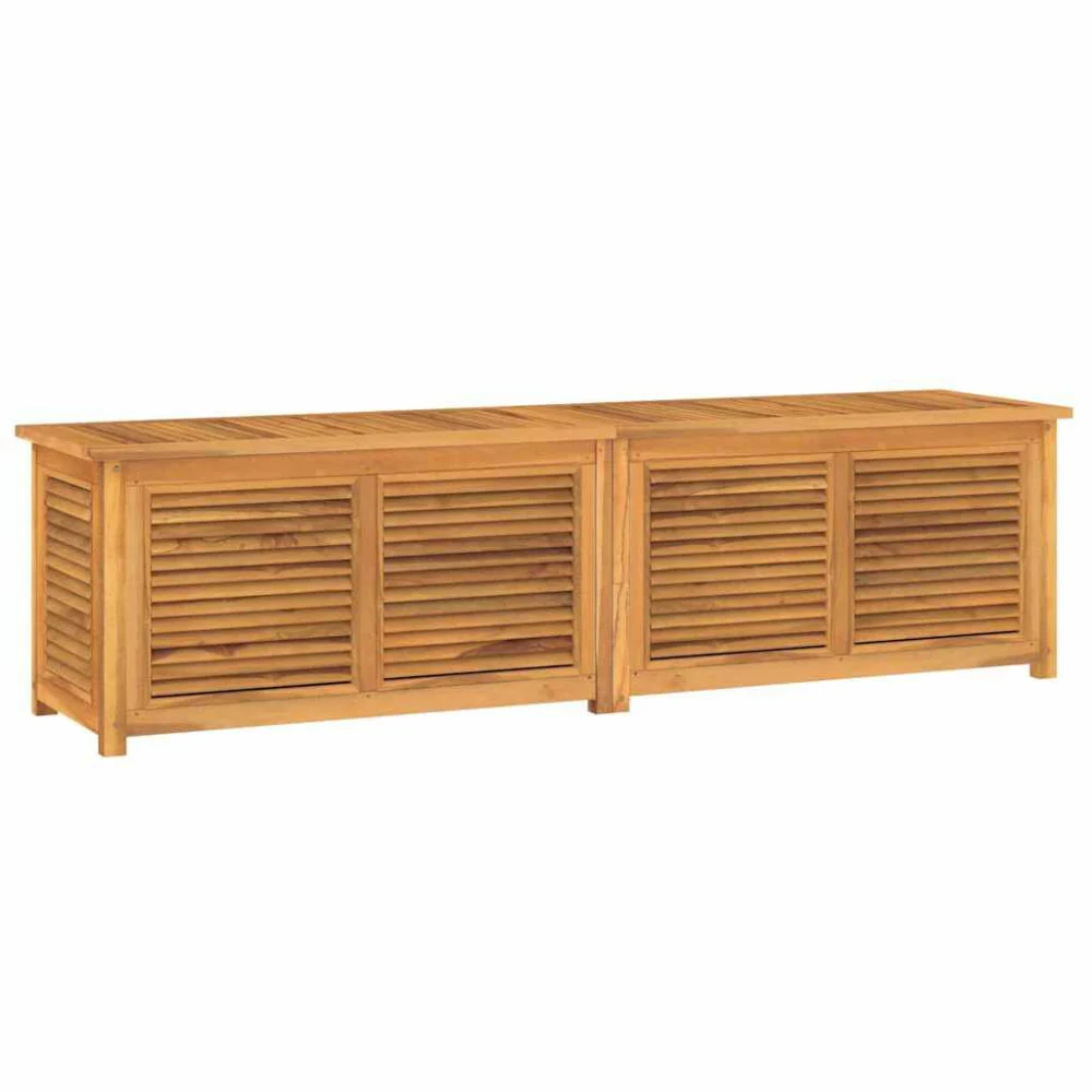 78.7x19.7 Inch Solid Teak Wood Patio Storage Box with Waterproof Bag