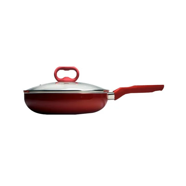 Ecolution EBCAW-9528 Bliss Deep Cooker with Lid Red 4.5 Quart