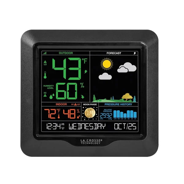 La Crosse Technology 308-1416-TBP Wireless Color Forecast Station with Digital Display