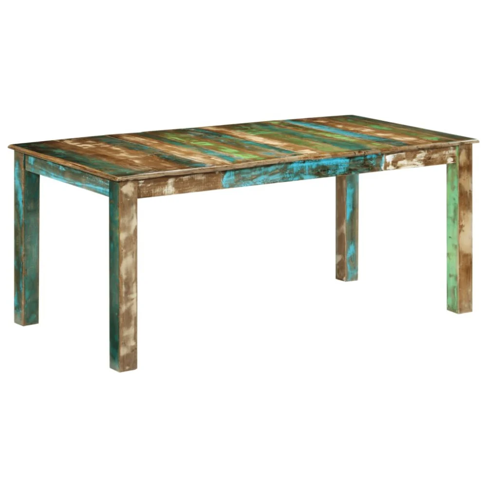 Dining Table 70.9x35.4x29.9 Inches Solid Wood Reclaimed Farmhouse Table