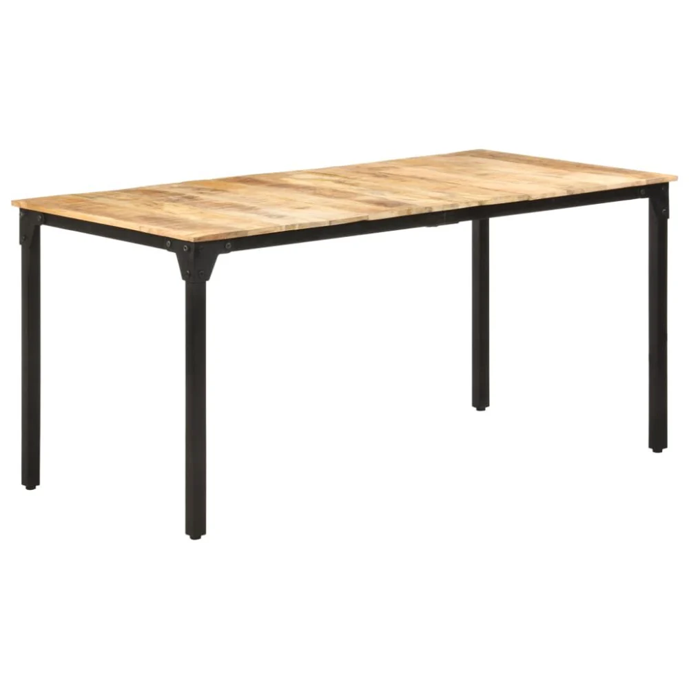 Dining Table 63x31.5x29.9 Inches Rough Mango Wood Kitchen Table