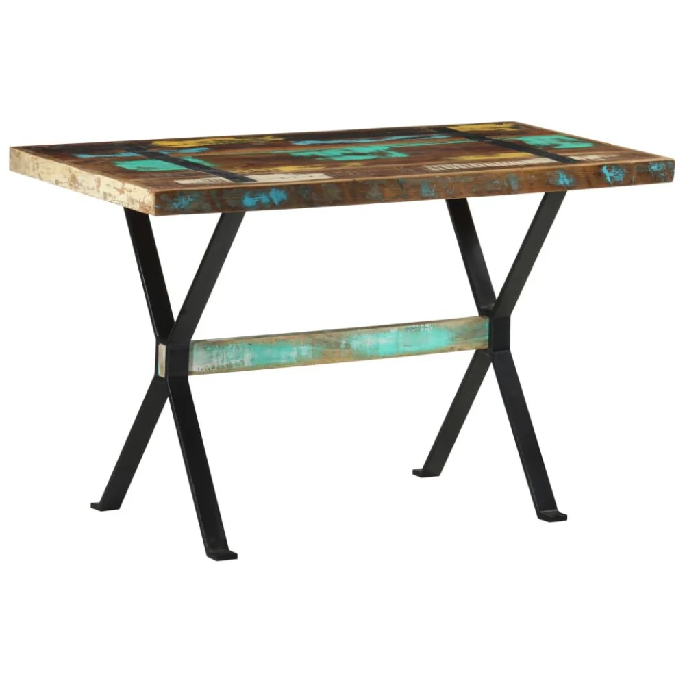 47.2 Inch Solid Reclaimed Wood Dining Table for Kitchen and Dining Room
