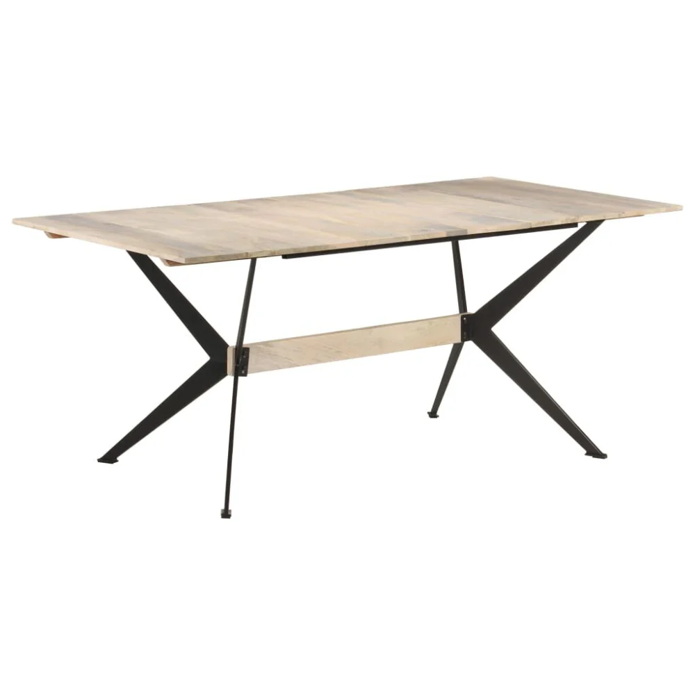 Dining Table 70.9x35.4x29.9 Inches Solid Mango Wood Large Kitchen Table for 6-8 People