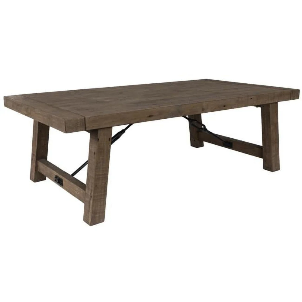 55 in. Solid Wood Rectangular Distressed Coffee Table
