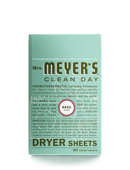 Mrs. Meyer's Clean Day Basil Dryer Sheets 80-Count Fabric Softener