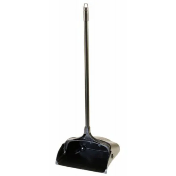 Rubbermaid 1887090 Lobby Pro Plastic Upright Dust Pan with Rear Wheels Black