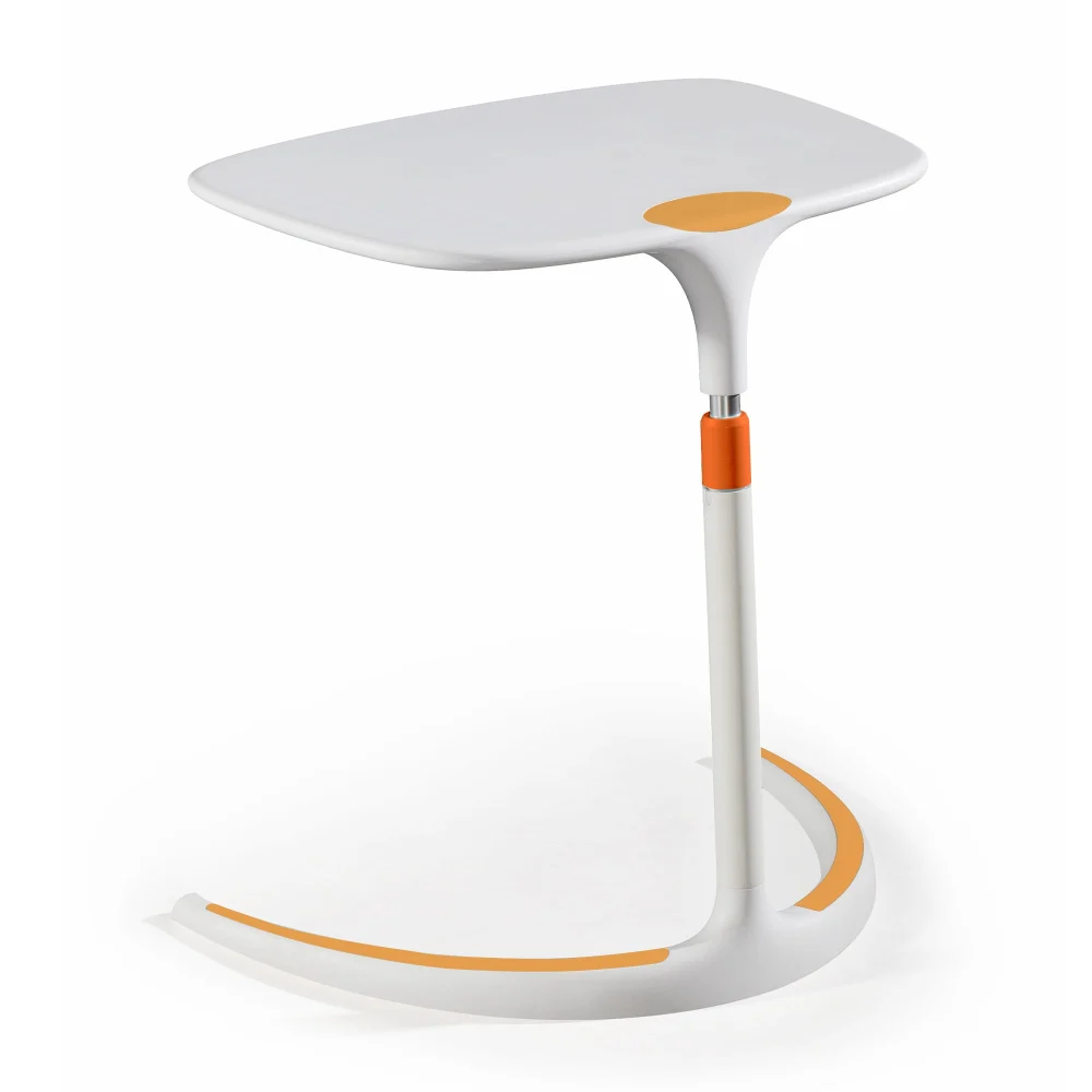 C Table Adjustable End Table 25-32 H Sofa Bed Table Mobile Laptop Desk Plastic White Orange