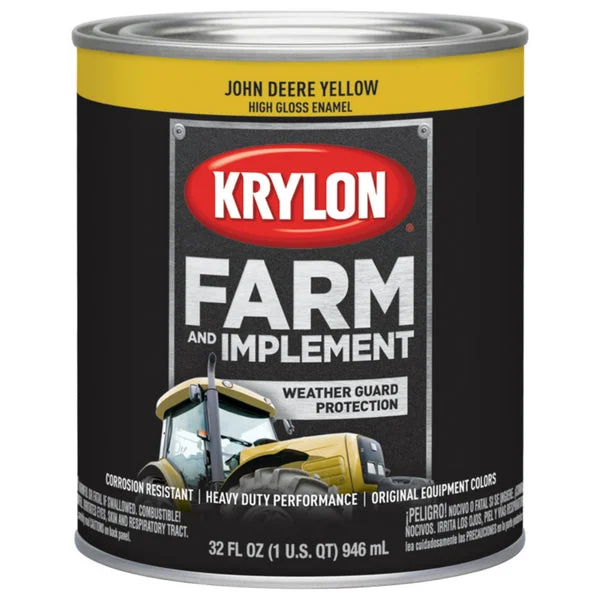 Krylon K02025000 Farm & Implement Paint JD Yellow 1 Quart Durable Finish