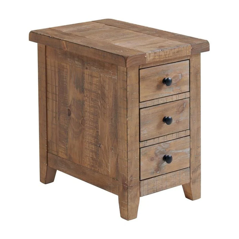 Intercon Furniture Highland 16x24 Farmhouse Wood Chairside Table in Brown
