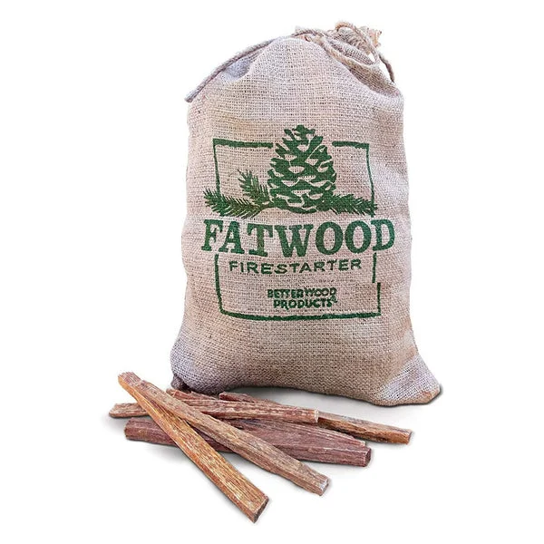 Better Wood Products 09940 Fatwood Firestarter Burlap Bag 4 Lb - Natural Fire Starter