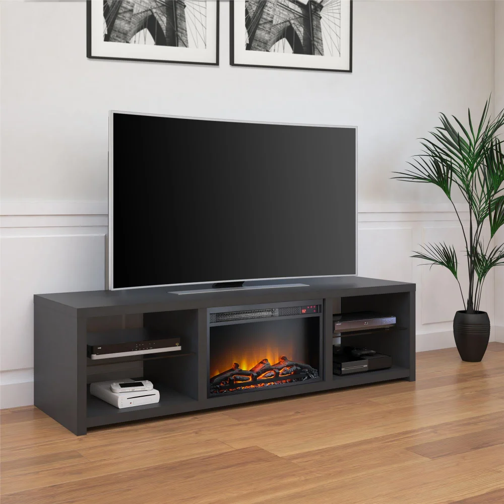 Ameriwood Home Donovan Fireplace TV Stand for TVs up to 70 in. Black