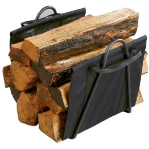 Panacea 15216 Black Fireplace Log Tote with Steel Stand