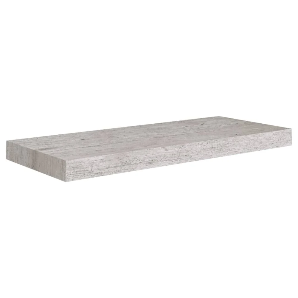 Floating Wall Shelf Concrete Gray 23.6x9.3x1.5 Inches MDF Industrial Shelf
