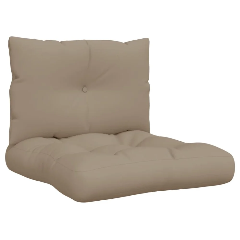 2 Piece Taupe Fabric Pallet Cushions for Outdoor Furniture and Floor Seating