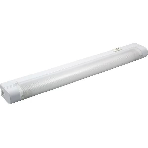 GE 10168 Slim Line Under Cabinet Fluorescent Light Fixture Plastic White 14 Inch