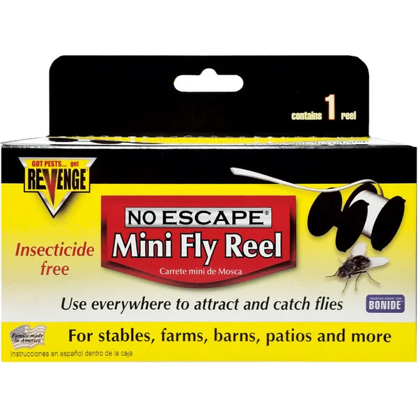 Bonide Revenge Mini Reel Kit Sticky Fly Trap Indoor Outdoor Fly Control
