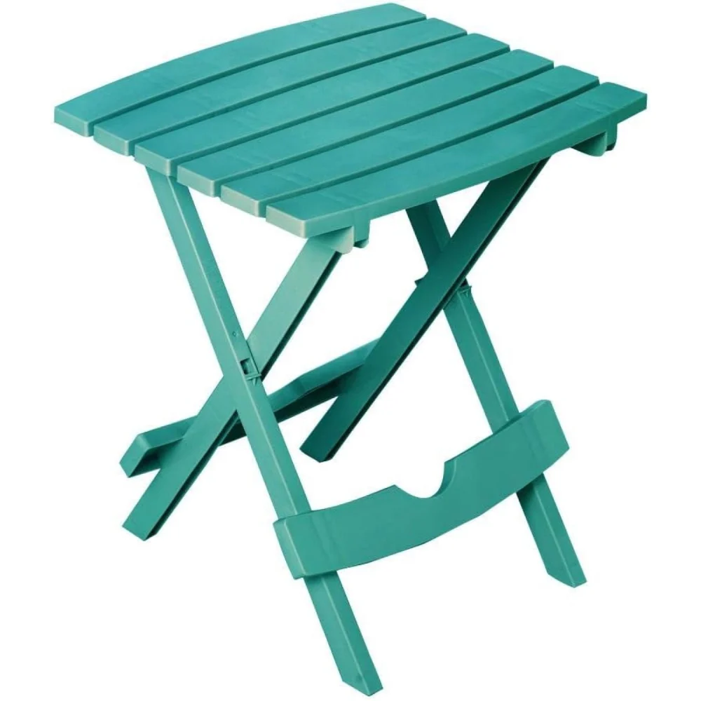 Adams Manufacturing Quik-Fold Side Table Teal Portable Folding Table