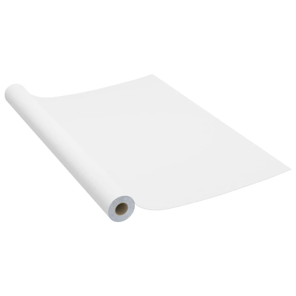 White PVC Self-Adhesive Furniture Film 196.9 Inch Removable Countertop Cover
