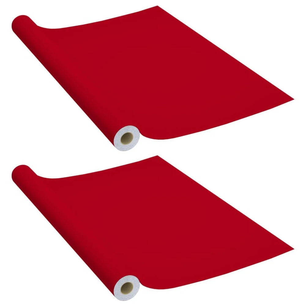 Self-adhesive Furniture Films 2 pcs Red 196.9x35.4 Inches PVC Protective Covering