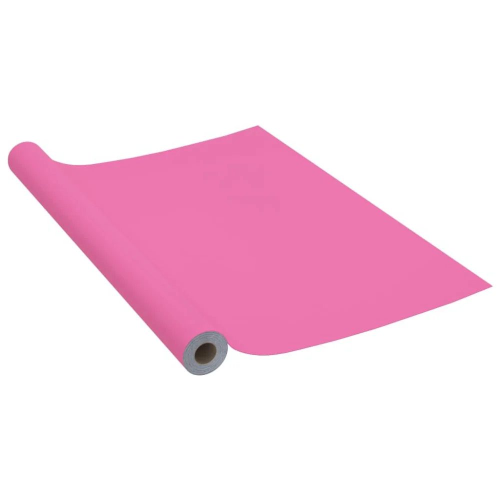 High Gloss Pink Self-Adhesive Furniture Film 196.9x35.4 Inches PVC