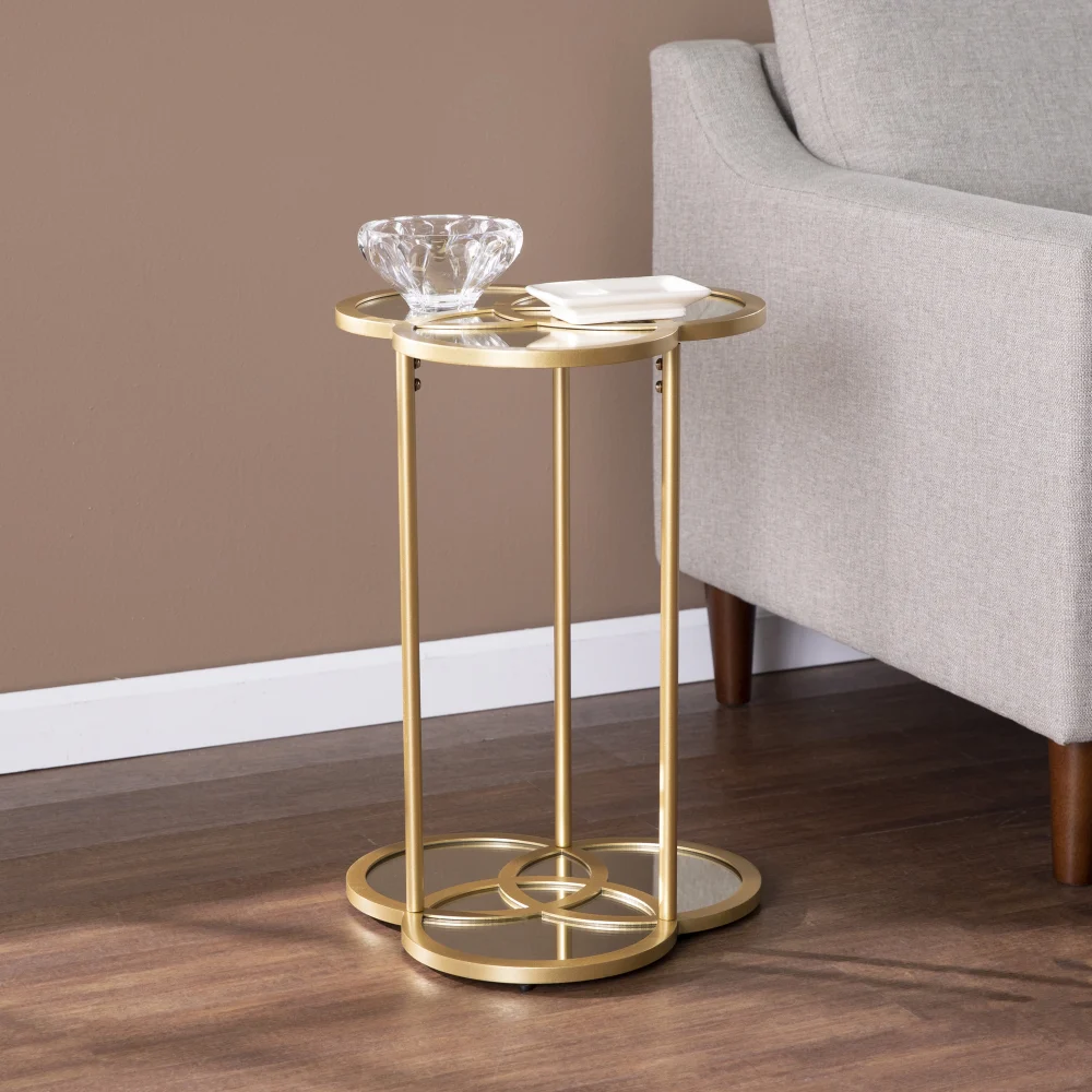 SEI Furniture Shirland Geometric Freestanding Accent Table 15.25x22