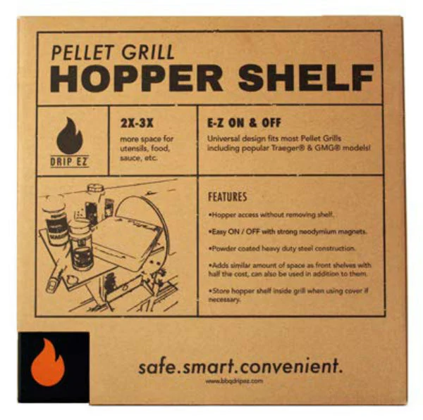 Drip EZ HS-10 Pellet Grill Hopper Shelf Steel Accessory