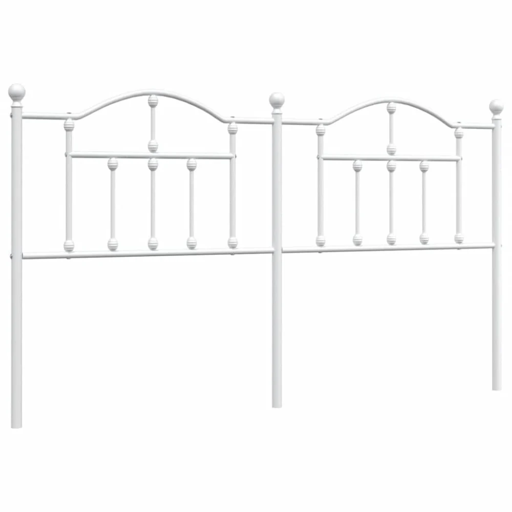 70.9 Inch White Metal Headboard for California King Bed Frame