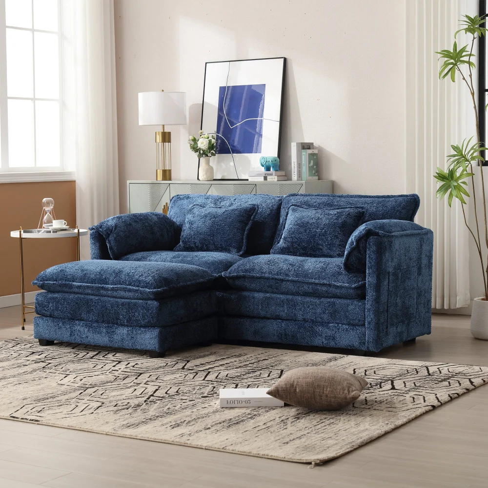 United We Win Chenille Material Removable Armrests With Side Pockets Home Theater Seating