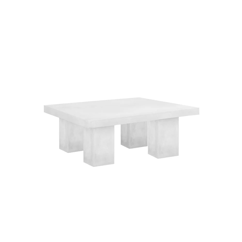 Ella Large Square Coffee Table in Black Concrete - Industrial Modern Living Room Furniture
