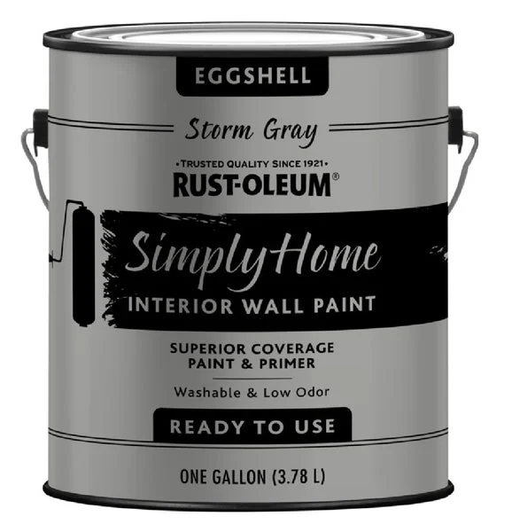 Rust-Oleum 332143 Eggshell Interior Wall Paint Storm Gray Home Decor
