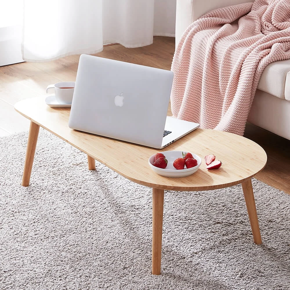 CENZEN Bamboo Coffee Table for Living Room - Low Japanese Style Floor Table - Unique Accent Furniture