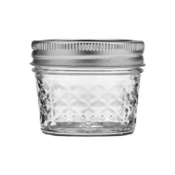 Ball 1440080400 12-Pack 4 Oz Quilted Crystal Glass Jelly Jars for Preserving