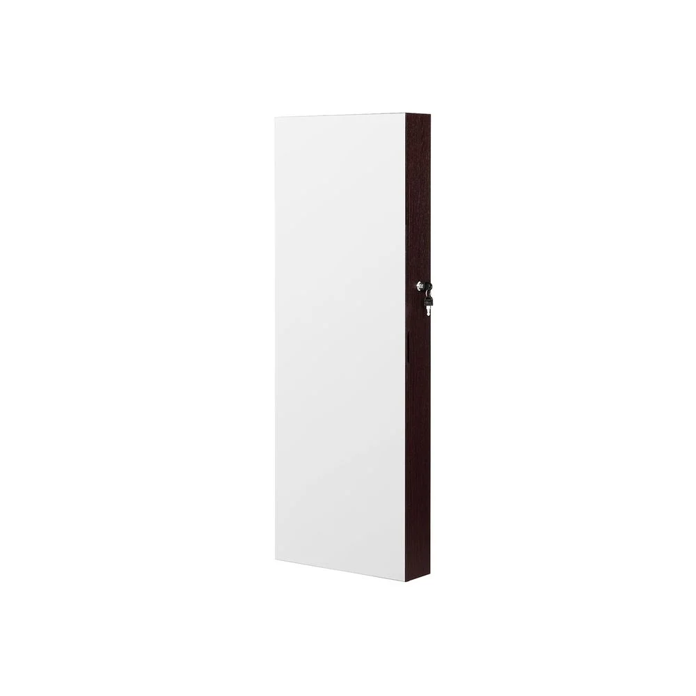 Wall Mounted Jewelry Storage Cabinet with Mirror and Hooks