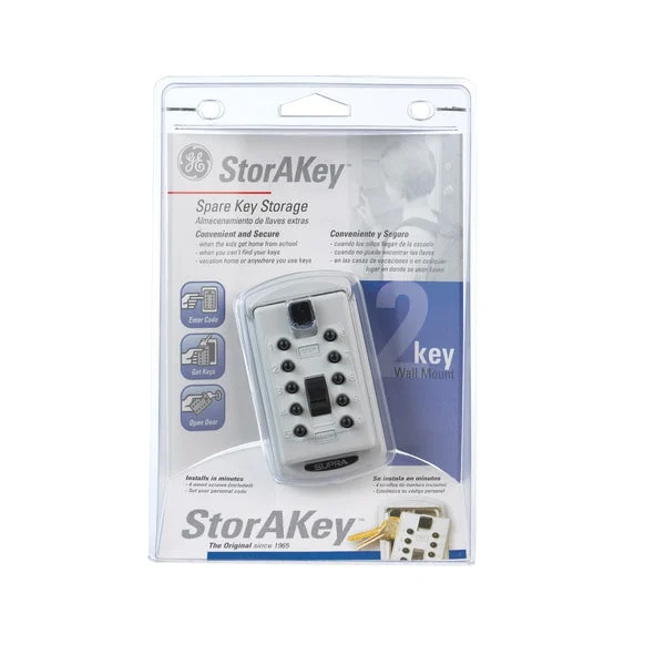 GE 001370 4-Digit Combination Key Safe White Outdoor Mountable