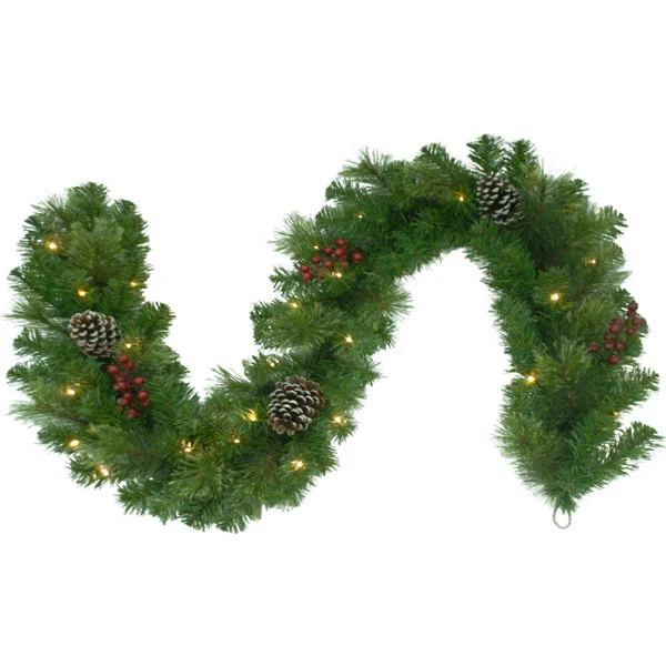 Holiday Bright Lights GARLTD-6-BSDWW LED Christmas Garland 6FT X 10IN Decorative Lighting