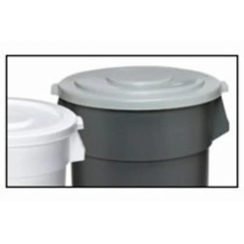 Continental 2001GY Huskee Round Flat Receptacle Lid 20-Gallon Gray