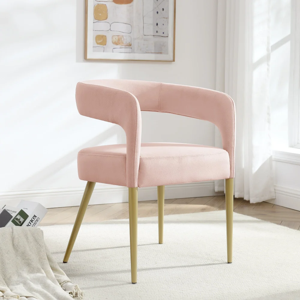 Cozy Flannelette Fabric Single Leisure Chair with Cushioned Seat