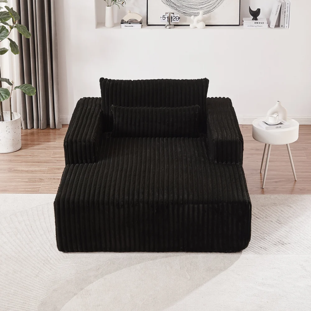 75 Inch Corduroy Sponge Sofa Lounge Chair No Assembly Fluffy