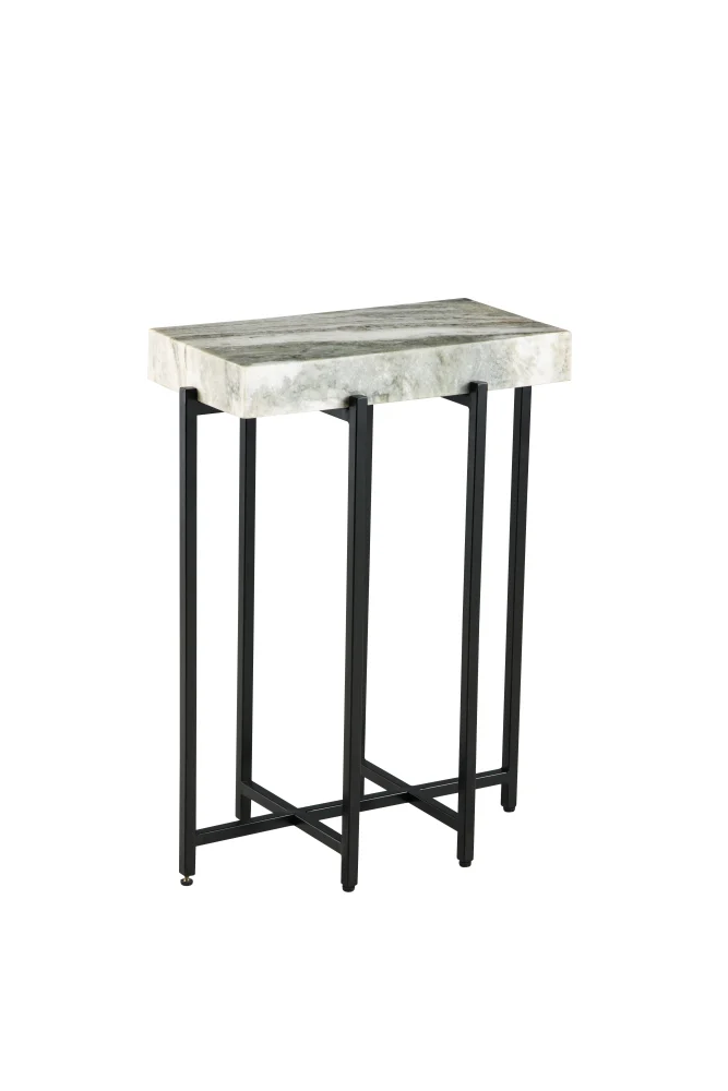 View Point Genuine Marble Top Accent Table Modern Living Room Side Table