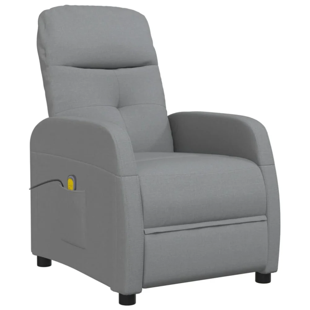Light Gray Fabric Massage Chair Recliner with Full Body Shiatsu Function