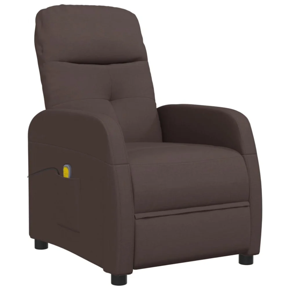 Massage Chair Dark Brown Fabric Recliner with Full Body Shiatsu Massage