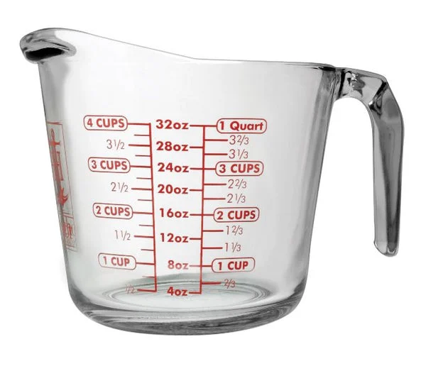 Anchor Hocking 4904 32 Oz Glass Measuring Cup for Kitchen