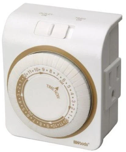 Coleman Cable 50001 Indoor Heavy Duty Mechanical Timer 15 Amp for Appliances