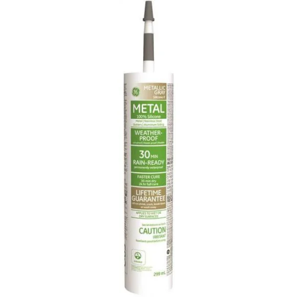 GE SE2185 Silicone II Non-Paintable Metal Caulk Metallic Gray 10.1 Oz