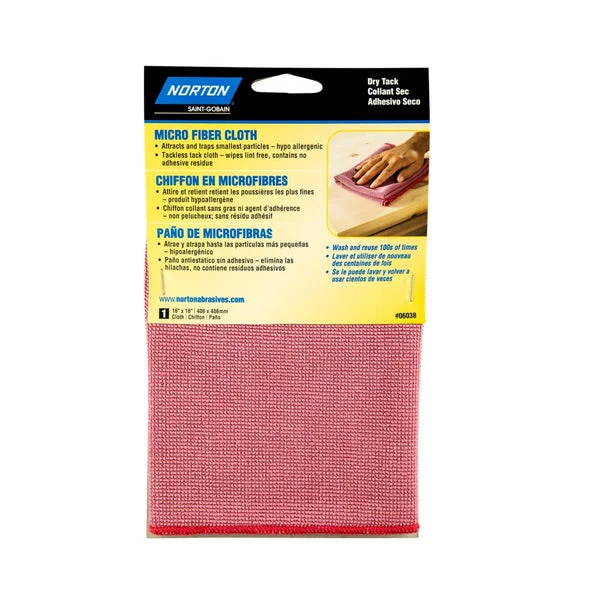 Norton 07660706038 Cleaning Cloth Red Microfiber Polishing Cloth