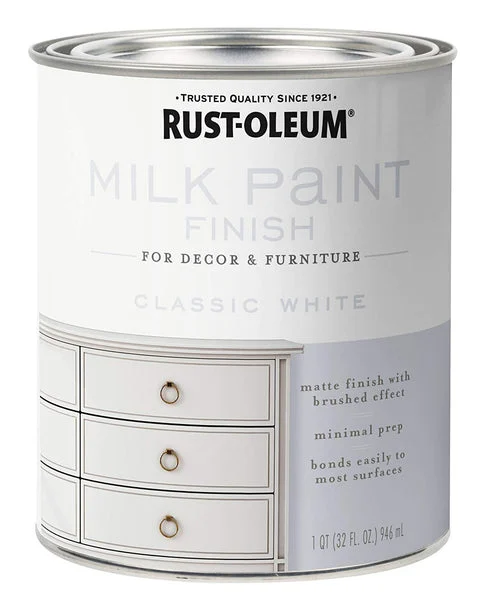 Rust-Oleum 331049 Water-Based Acrylic Milk Paint 32 Ounce Matte Finish Paint